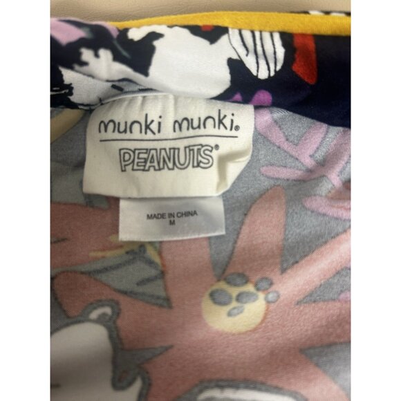 Munki Munki Peanuts Pajama Set Women Medium Snoopy Floral Short Sleeve Top Short - Picture 2 of 11